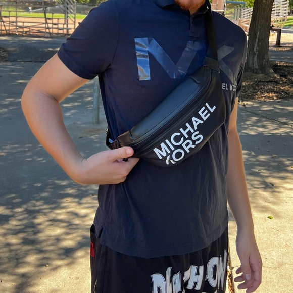 MICHAEL KORS MEN SIGNATURE LOGO POLO SHIRT TENNIS RUGBY NAVY BLUE MK CASUAL JOCK - Picture 15 of 16